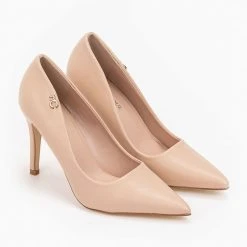 The Fashion Project Γόβες μυτερές με μεταλλικό στοιχείο - Nude -Γόβες Εκπτώσεις basic muteres goves me metalliko stoixeio 96204 kfef