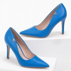 The Fashion Project Γόβες μυτερές με μεταλλικό στοιχείο - Μπλε -Γόβες Εκπτώσεις basic muteres goves me metalliko stoixeio 96206 t3gh 1