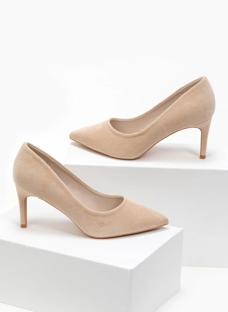 The Fashion Project Γόβες Suede με λεπτό τακούνι - Μπεζ 1 The Fashion Project Γόβες Suede με λεπτό τακούνι - Μπεζ
