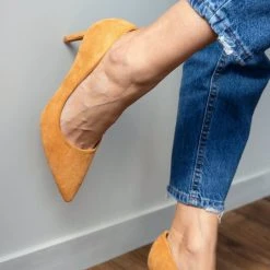 The Fashion Project Γόβες Suede με λεπτό τακούνι - Κάμελ