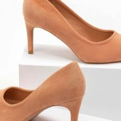 The Fashion Project Γόβες Suede με λεπτό τακούνι - Ροδακινί 6 The Fashion Project Γόβες Suede με λεπτό τακούνι - Ροδακινί -Γόβες Εκπτώσεις basic suede goves me lepto takouni 86432 5krt