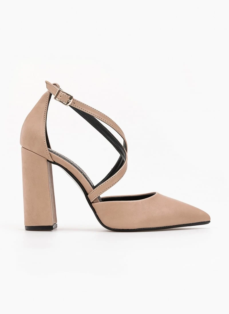 Γόβες μυτερές με χιαστί λουράκια Estil - Nude 1 Γόβες μυτερές με χιαστί λουράκια Estil - Nude