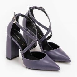 Γόβες μυτερές με χιαστί λουράκια Estil - Μωβ -Γόβες Εκπτώσεις estil anoixtes goves me xiasti lourakia 96746 djuh 1