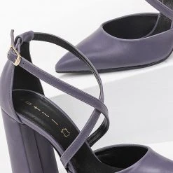 Γόβες μυτερές με χιαστί λουράκια Estil - Μωβ -Γόβες Εκπτώσεις estil anoixtes goves me xiasti lourakia 96746 hk39 1