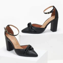 Γόβες με μπαρέτα και κόμπο VIZZANO 1285.424 - Μαύρο -Γόβες Εκπτώσεις goves anoixtes me kompo vizzano 1285424 106440 5v39 1