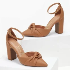 Γόβες με μπαρέτα και κόμπο VIZZANO 1285.424 - Κάμελ -Γόβες Εκπτώσεις goves anoixtes me kompo vizzano 1285424 106441 3fgp