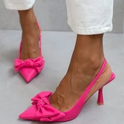 The Fashion Project Γόβες μυτερές με Oversize φιόγκο - Φούξια -Γόβες Εκπτώσεις goves anoixtes me oversize fiogko 104659 vxgo