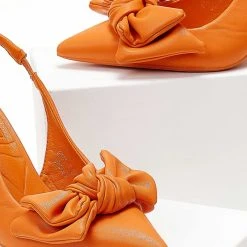 The Fashion Project Γόβες μυτερές με Oversize φιόγκο - Πορτοκαλί -Γόβες Εκπτώσεις goves anoixtes me oversize fiogko 104660 wxi2