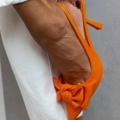 The Fashion Project Γόβες μυτερές με Oversize φιόγκο - Πορτοκαλί -Γόβες Εκπτώσεις goves anoixtes me oversize fiogko 104660 xtp4 1