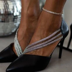 The Fashion Project Γόβες μυτερές με Strass - Μαύρο -Γόβες Εκπτώσεις goves anoixtes me seires strass 106673 d94u