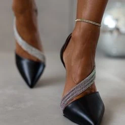 The Fashion Project Γόβες μυτερές με Strass - Μαύρο