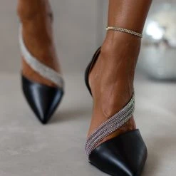 The Fashion Project Γόβες μυτερές με Strass - Μαύρο