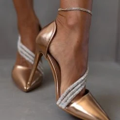 The Fashion Project Γόβες μυτερές με Strass - Χαλκός -Γόβες Εκπτώσεις goves anoixtes me seires strass 106675 1f05