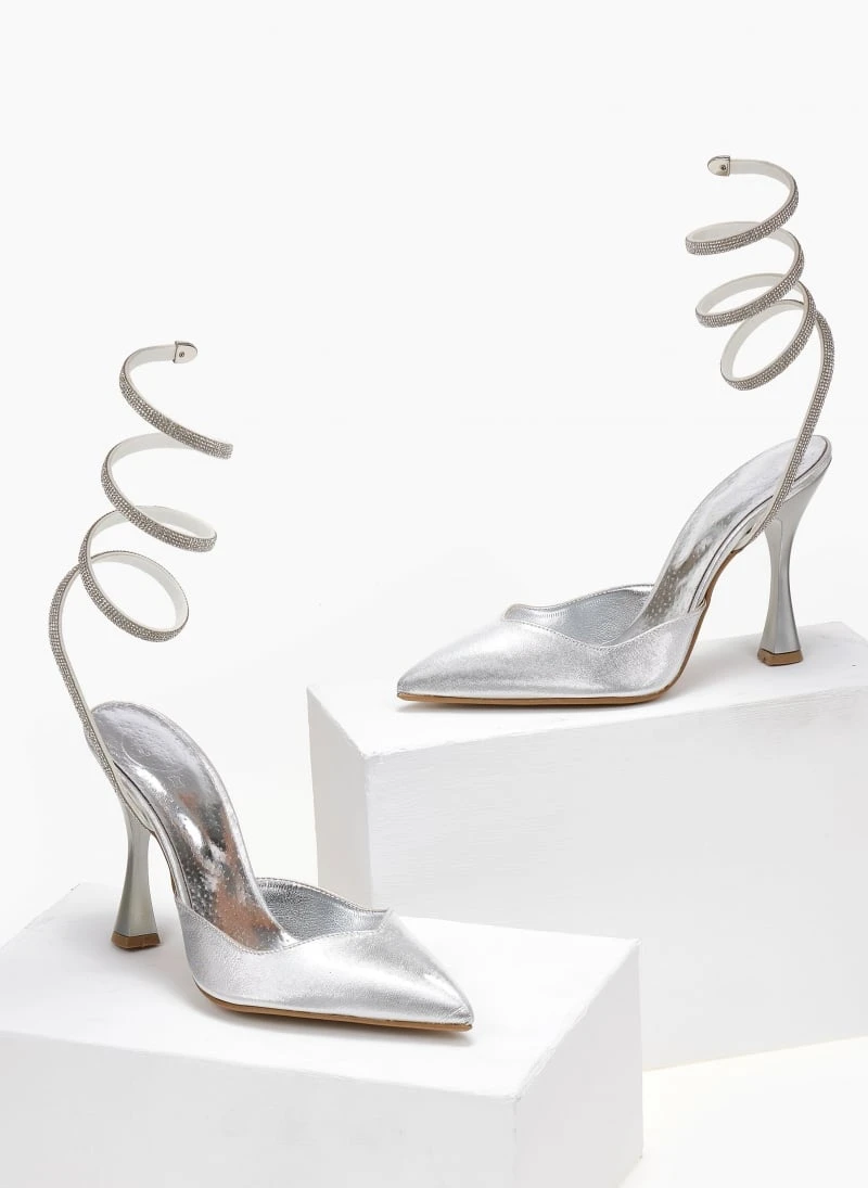 Γόβες μυτερές με Strass έλασμα Tfp - Ασημί 3 Γόβες μυτερές με Strass έλασμα Tfp - Ασημί - Image 3