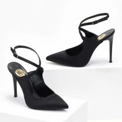 Γόβες μυτερές με χιαστί δέσιμο Tfp - Μαύρο -Γόβες Εκπτώσεις goves anoixtes me xiasti desimo tfp 108641 fceo