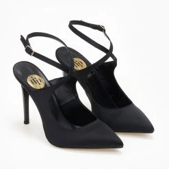 Γόβες μυτερές με χιαστί δέσιμο Tfp - Μαύρο -Γόβες Εκπτώσεις goves anoixtes me xiasti desimo tfp 108641 oeck