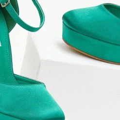 The Fashion Project Γόβες σατέν με μπαρέτα - Πράσινο -Γόβες Εκπτώσεις goves anoixtes saten me mpareta 105935 ow3c 1