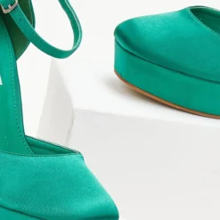 The Fashion Project Γόβες σατέν με μπαρέτα - Πράσινο -Γόβες Εκπτώσεις goves anoixtes saten me mpareta 105935 ow3c