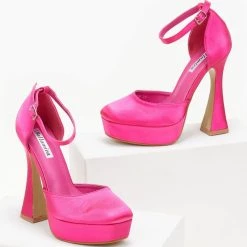 The Fashion Project Γόβες σατέν με μπαρέτα - Φούξια -Γόβες Εκπτώσεις goves anoixtes saten me mpareta 105936 5ted 1