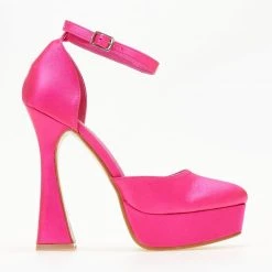 The Fashion Project Γόβες σατέν με μπαρέτα - Φούξια -Γόβες Εκπτώσεις goves anoixtes saten me mpareta 105936 wj6f