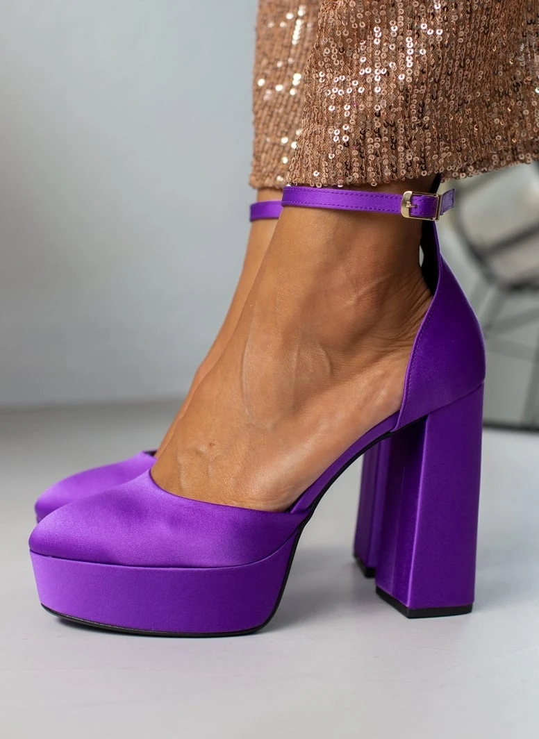 Γόβες σατέν με φιάπα Tfp - Μωβ 1 Γόβες σατέν με φιάπα Tfp - Μωβ