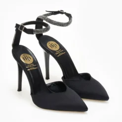 Γόβες σατέν με Strass μπαρέτα Tfp - Μαύρο -Γόβες Εκπτώσεις goves anoixtes saten me strass mpareta tfp 108627 z68l 1