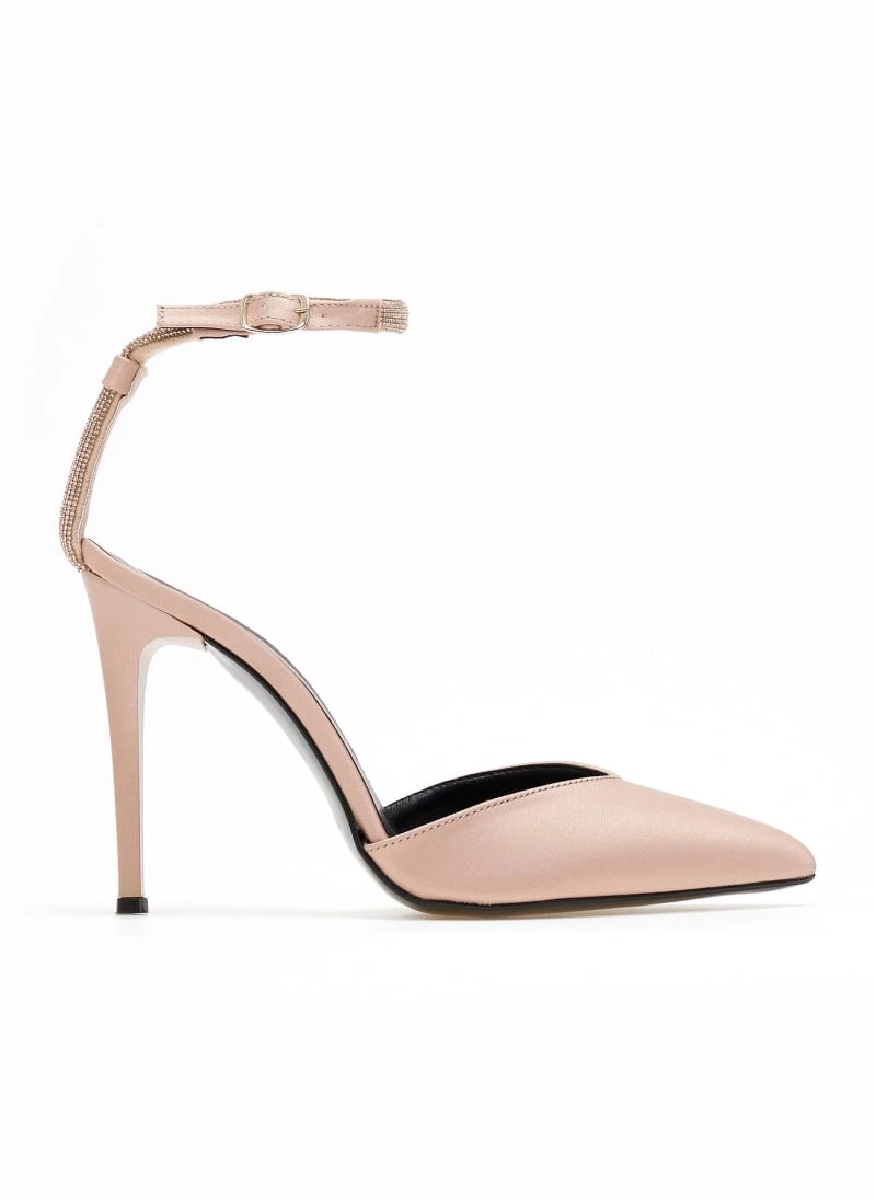 Γόβες σατέν με Strass μπαρέτα Tfp - Nude 2 Γόβες σατέν με Strass μπαρέτα Tfp - Nude - Image 2