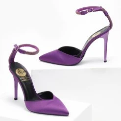 Γόβες σατέν με Strass μπαρέτα Tfp - Μωβ -Γόβες Εκπτώσεις goves anoixtes saten me strass mpareta tfp 108629 us6o 1