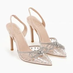 The Fashion Project Γόβες μυτερές με Strass και διαφάνεια - Μπεζ -Γόβες Εκπτώσεις goves diafaneis me strass kai fiogko 104804 dulz