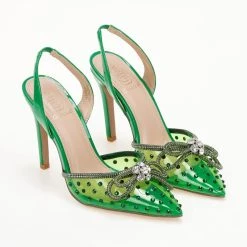 The Fashion Project Γόβες μυτερές με Strass και διαφάνεια - Πράσινο -Γόβες Εκπτώσεις goves diafaneis me strass kai fiogko 104805 0k5w