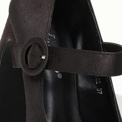 The Fashion Project Γόβες σατέν με φιάπα - Μαύρο -Γόβες Εκπτώσεις goves flatform saten me mpareta 107261 sexa