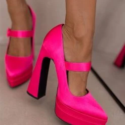 The Fashion Project Γόβες σατέν με φιάπα - Φούξια -Γόβες Εκπτώσεις goves flatform saten me mpareta 107262 k6gs