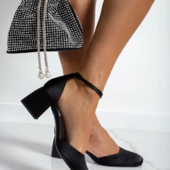 Γόβες καρέ σατέν με μπαρέτα Tfp - Μαύρο -Γόβες Εκπτώσεις goves kare saten me mpareta tfp 108797 4yx2