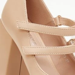 The Fashion Project Γόβες με φιάπα και λουράκια - Μπεζ -Γόβες Εκπτώσεις goves mary janes me dipli mpareta 105588 uvnf