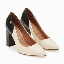 Γόβες μυτερές με διχρωμία VIZZANO 1285.431 - Μαύρο/Μπεζ -Γόβες Εκπτώσεις goves me dixrwmia vizzano 1285431 106458 hhpb 1