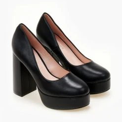 The Fashion Project Γόβες με φιάπα και ψηλό τακούνι - Μαύρο -Γόβες Εκπτώσεις goves me fiapa kai psilo takouni 105482 ib25 1