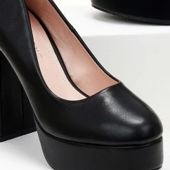 The Fashion Project Γόβες με φιάπα και ψηλό τακούνι - Μαύρο -Γόβες Εκπτώσεις goves me fiapa kai psilo takouni 105482 licg 1