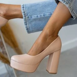 The Fashion Project Γόβες με φιάπα και ψηλό τακούνι - Μπεζ