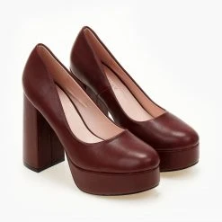 The Fashion Project Γόβες με φιάπα και ψηλό τακούνι - Μπορντό -Γόβες Εκπτώσεις goves me fiapa kai psilo takouni 105484 2hha 1