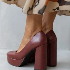 The Fashion Project Γόβες με φιάπα και ψηλό τακούνι - Μπορντό -Γόβες Εκπτώσεις goves me fiapa kai psilo takouni 105484 j1dm 1