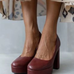 The Fashion Project Γόβες με φιάπα και ψηλό τακούνι - Μπορντό