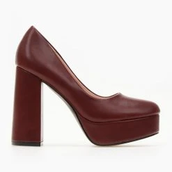 The Fashion Project Γόβες με φιάπα και ψηλό τακούνι - Μπορντό -Γόβες Εκπτώσεις goves me fiapa kai psilo takouni 105484 ybe8