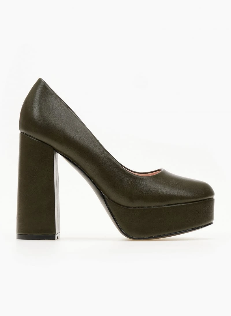 The Fashion Project Γόβες με φιάπα και ψηλό τακούνι - Λαδί 2 The Fashion Project Γόβες με φιάπα και ψηλό τακούνι - Λαδί - Image 2