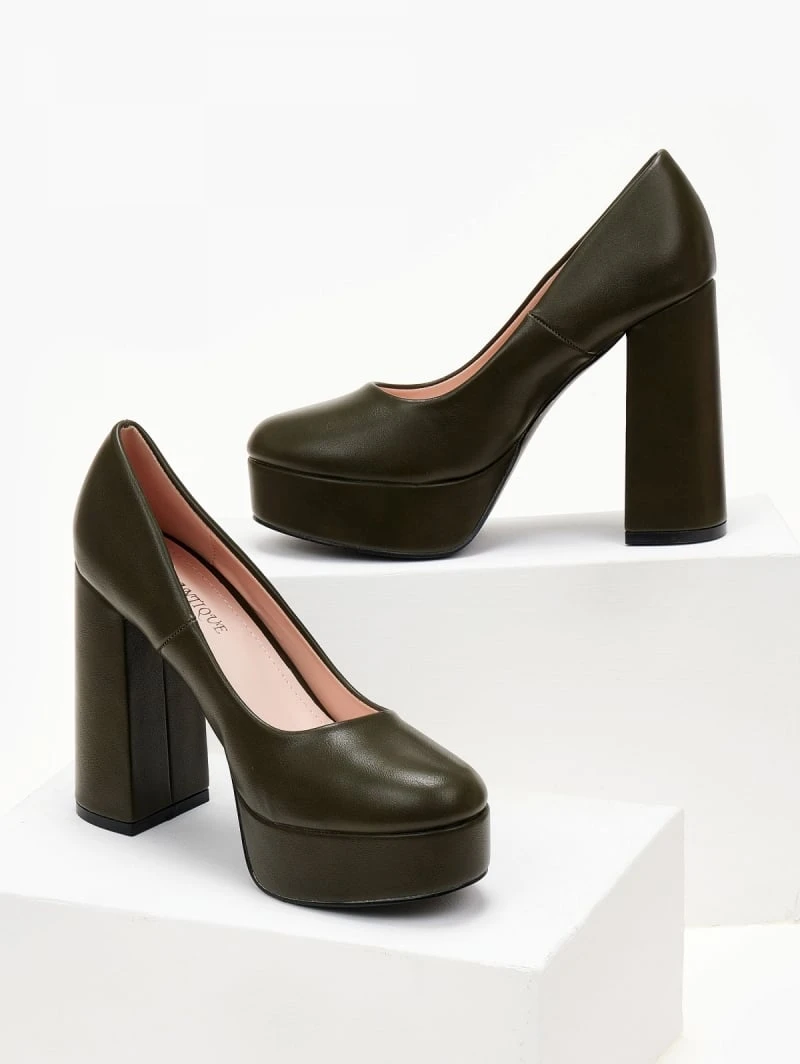 The Fashion Project Γόβες με φιάπα και ψηλό τακούνι - Λαδί 5 The Fashion Project Γόβες με φιάπα και ψηλό τακούνι - Λαδί - Image 5