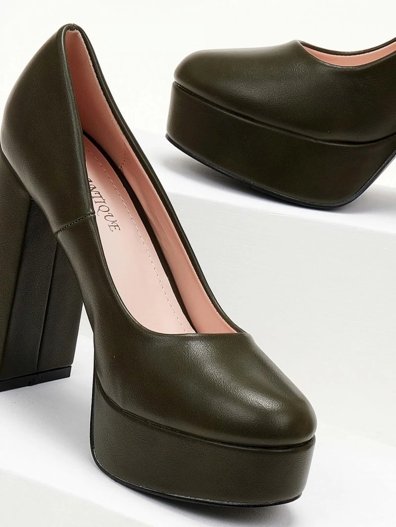 The Fashion Project Γόβες με φιάπα και ψηλό τακούνι - Λαδί 3 The Fashion Project Γόβες με φιάπα και ψηλό τακούνι - Λαδί - Image 3