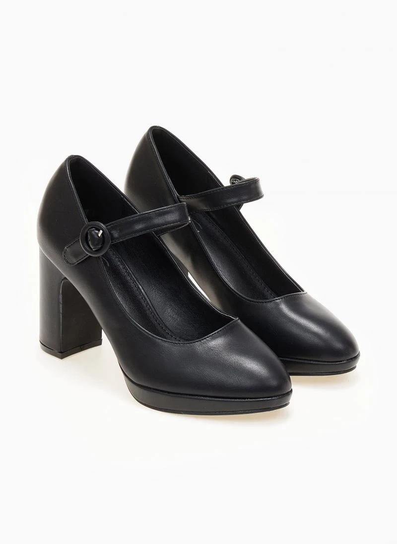 The Fashion Project Γόβες με φιάπα και κούμπωμα στο πλάι - Μαύρο 5 The Fashion Project Γόβες με φιάπα και κούμπωμα στο πλάι - Μαύρο - Image 5