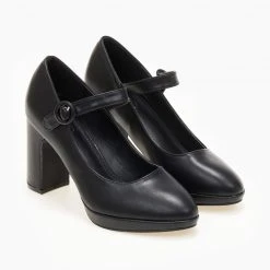 The Fashion Project Γόβες με φιάπα και κούμπωμα στο πλάι - Μαύρο 11 The Fashion Project Γόβες με φιάπα και κούμπωμα στο πλάι - Μαύρο -Γόβες Εκπτώσεις goves me mpareta kai lepti fiapa 105613 1emk