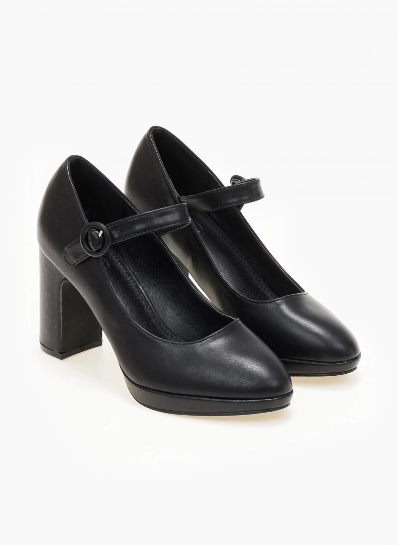 The Fashion Project Γόβες με φιάπα και κούμπωμα στο πλάι - Μαύρο 5 The Fashion Project Γόβες με φιάπα και κούμπωμα στο πλάι - Μαύρο - Image 5