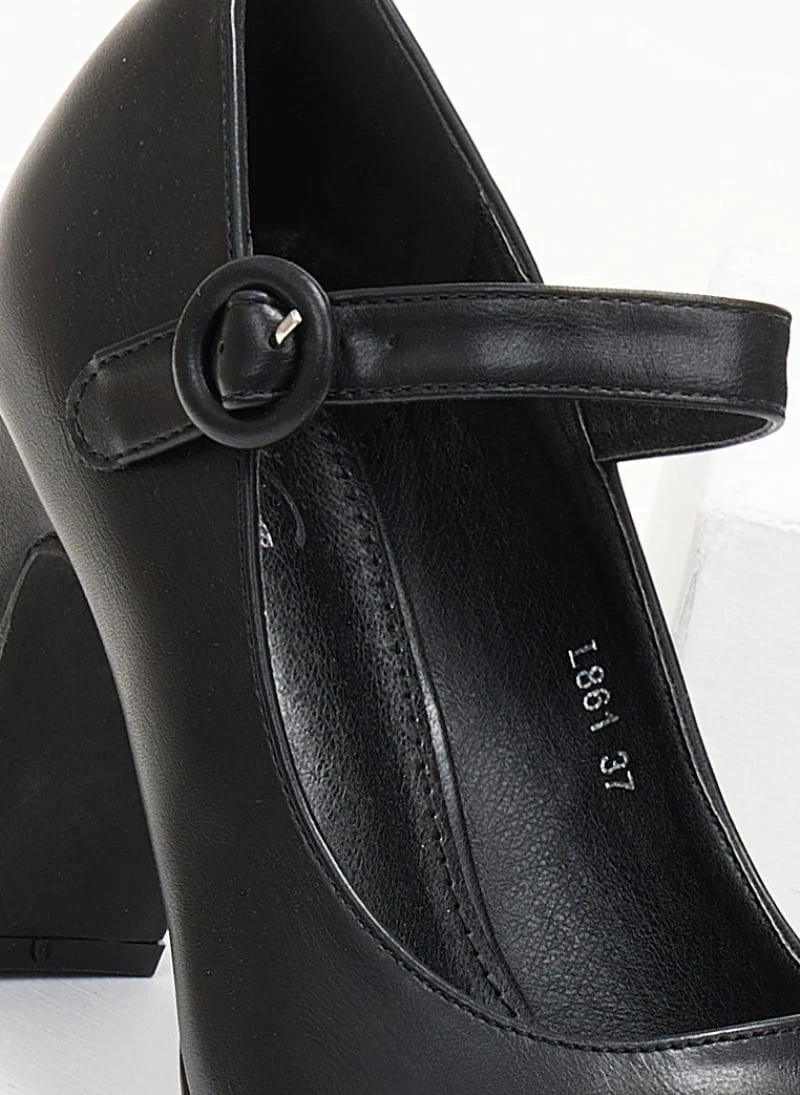 The Fashion Project Γόβες με φιάπα και κούμπωμα στο πλάι - Μαύρο 3 The Fashion Project Γόβες με φιάπα και κούμπωμα στο πλάι - Μαύρο - Image 3