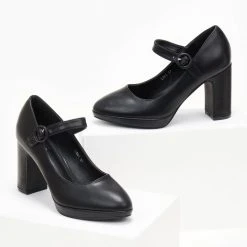 The Fashion Project Γόβες με φιάπα και κούμπωμα στο πλάι - Μαύρο 12 The Fashion Project Γόβες με φιάπα και κούμπωμα στο πλάι - Μαύρο -Γόβες Εκπτώσεις goves me mpareta kai lepti fiapa 105613 wpyc